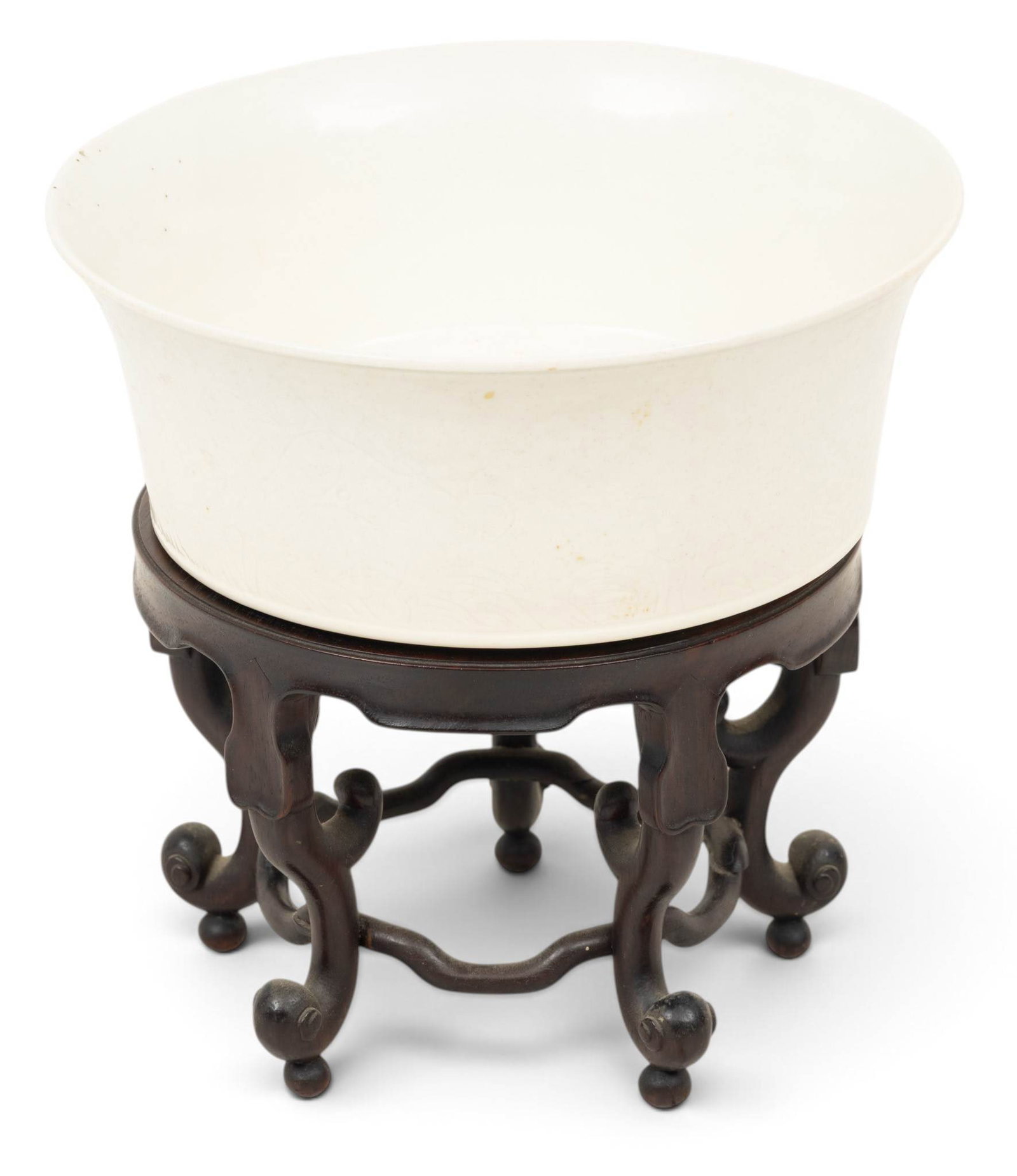Blanc De Chine Porcelain Bowl and Stand, Ca. 19th C., Coll. of Charles Lang Freer H 2.5" Dia. 6.5" (1 of 4)