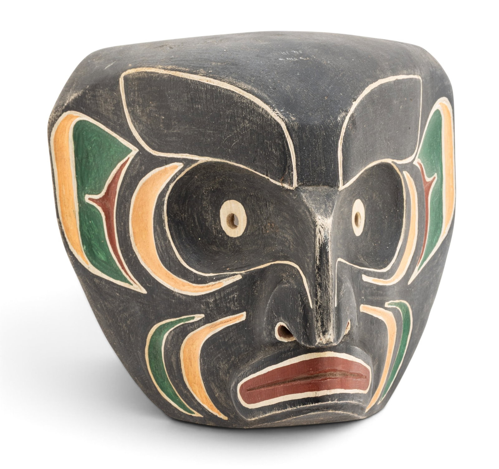 Jack James (Kwakwaka'wakw, 1902-1980) Polychrome Carved Wood Bird Mask, Ca. 1960s, H 8.5" W 10" (1 of 7)