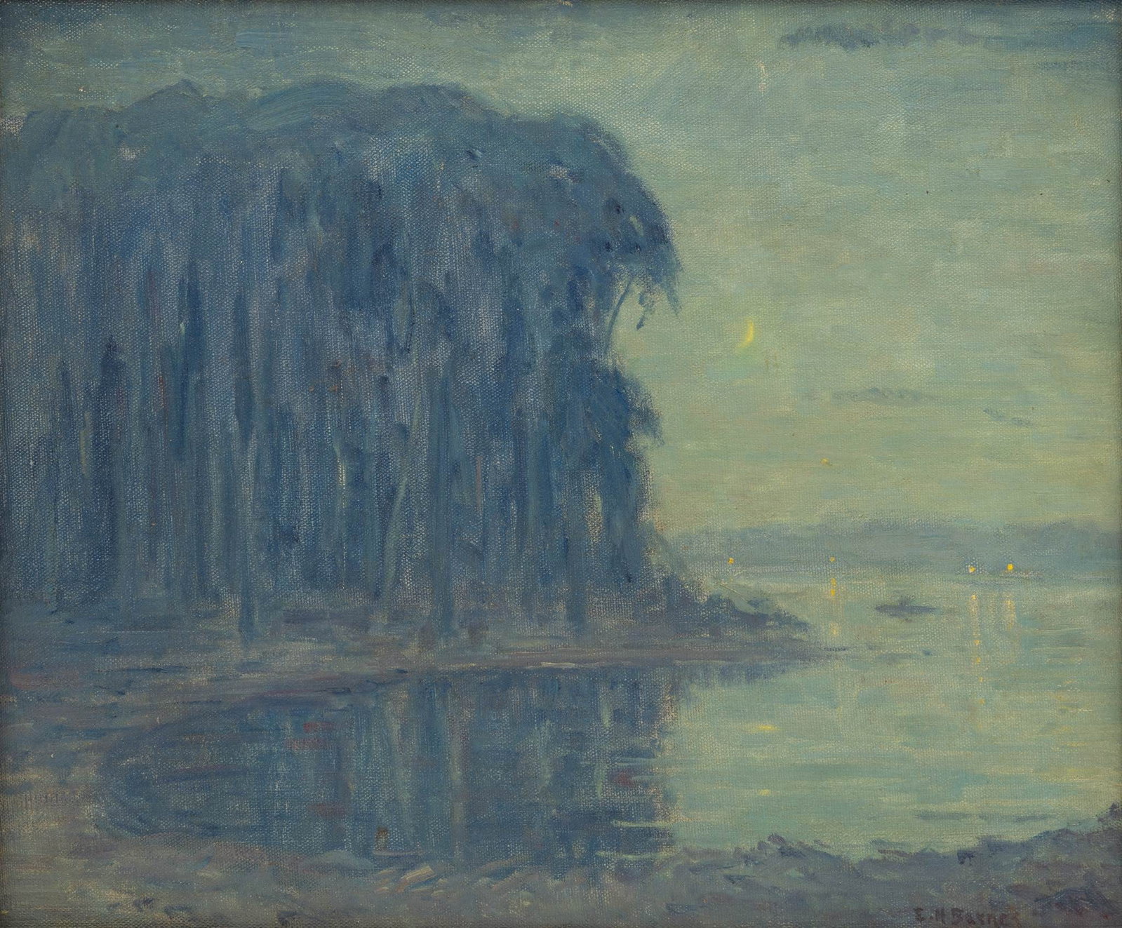 Ernest Harrison Barnes (American, 1873-1955) Oil on Canvas, Ca. 1930-40, 'Evening', H 15" W 18" (1 of 5)