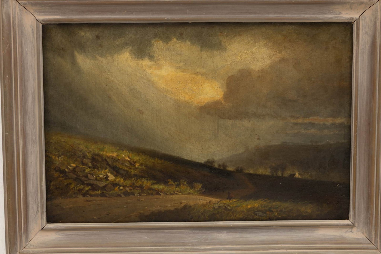 American Oil on Canvas, Ca. 1870-90, 'Storm over the Appalachians', H 15" W 22.5" (1 of 5)