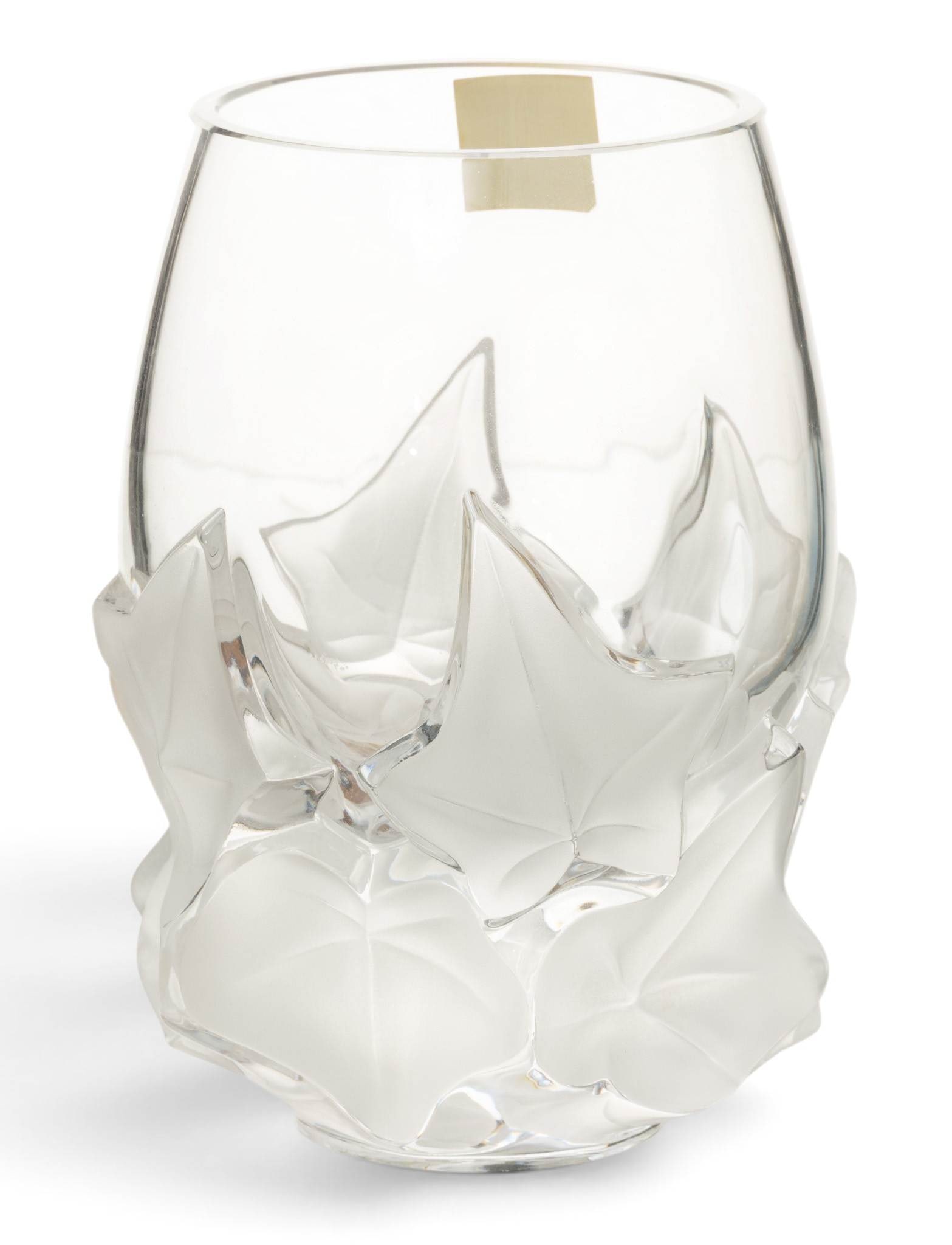 Lalique (France) Hedera Crystal Vase H 7" Dia. 5" (1 of 6)