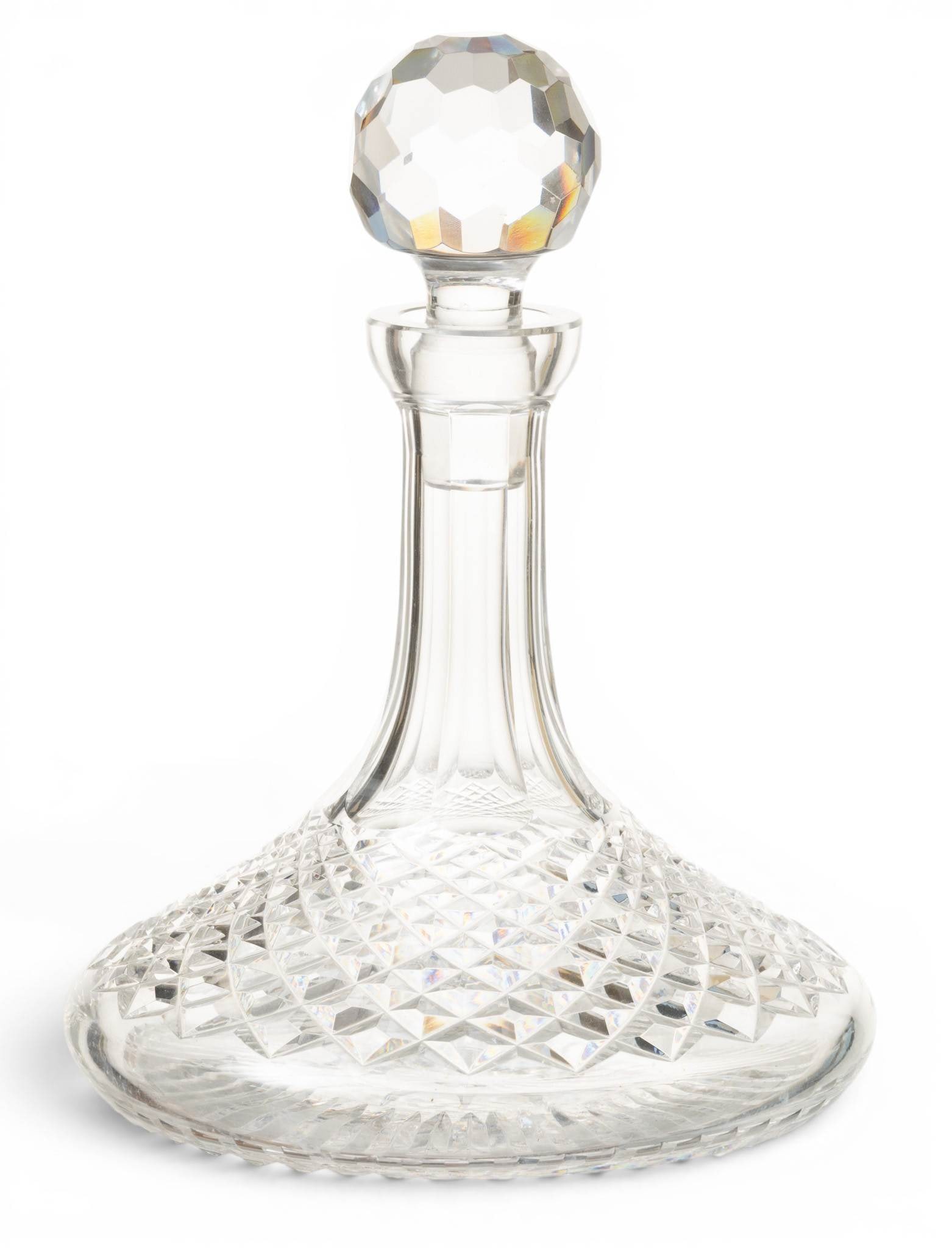 Waterford (Irish) Crystal Ship's Decanter 'Alana Pattern', H 9.75" Dia. 7.5" (1 of 3)