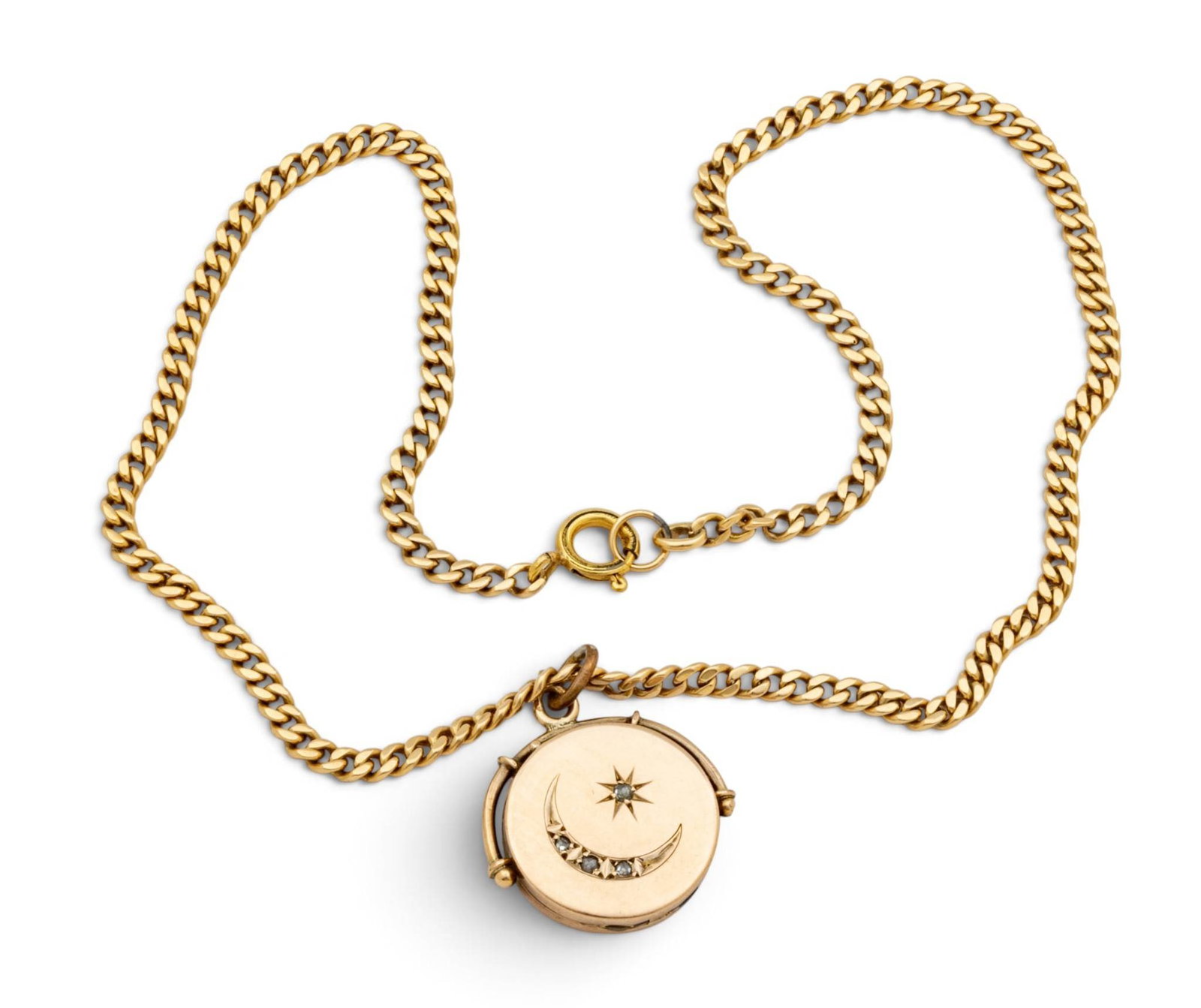 Hinged Small Gold Locket on Chain 17 grams 2 PCS (1 of 7)