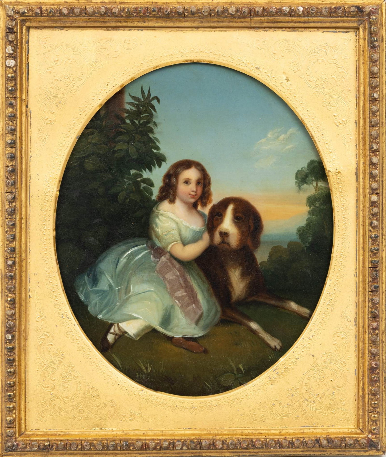 After Franz Xaver Winterhalter (German, 1805-1873) Oil Tin 1850, 'Portrait of Mlle Virginie De (1 of 5)