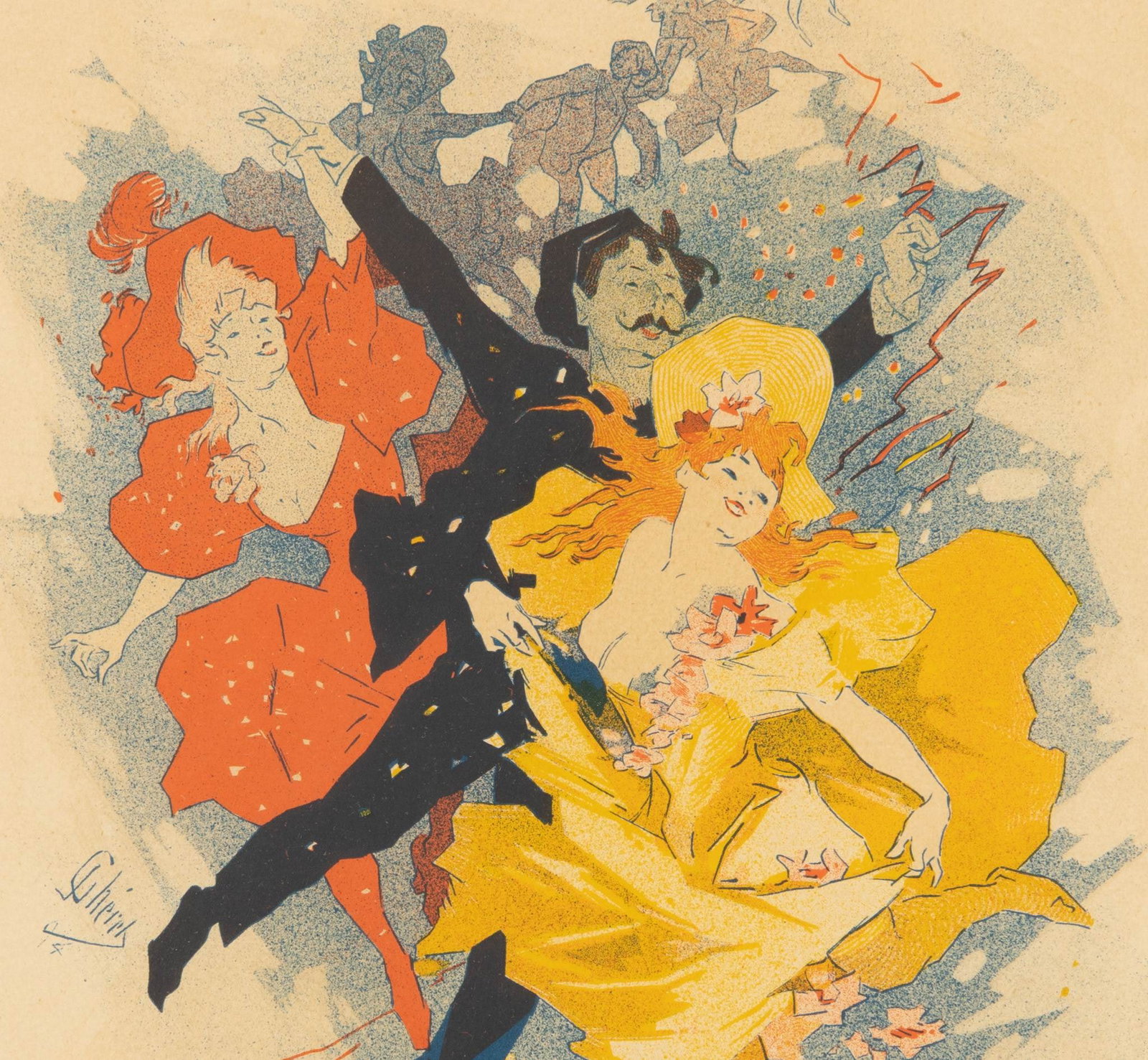 Jules Chéret (French, 1836-1932) Lithograph in Colors on Wove Paper 1894, 'Redoute Des (1 of 5)
