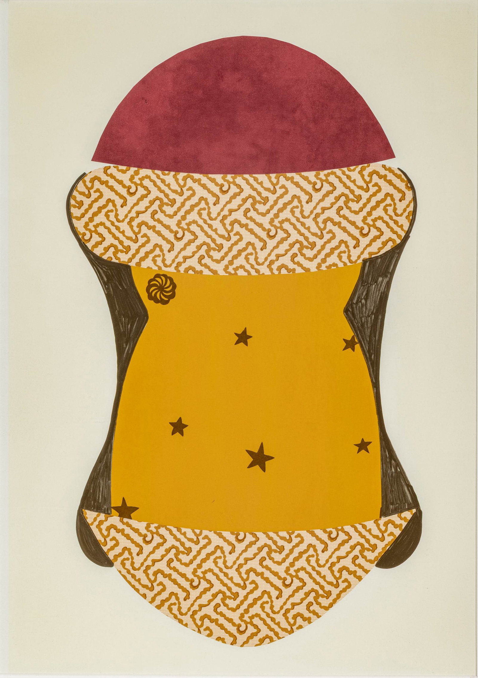 Jim Chatelain (American) Acrylic and Collage on Paper, 1998, H 15.5" W 22": Jim Chatelain (American) Acrylic and Collage on Paper, 1998, H 15.5" W 22" Signed and dated verso. Matted and framed under glass. Provenance: Property from a Prominent Prints & Works on Paper Collecto