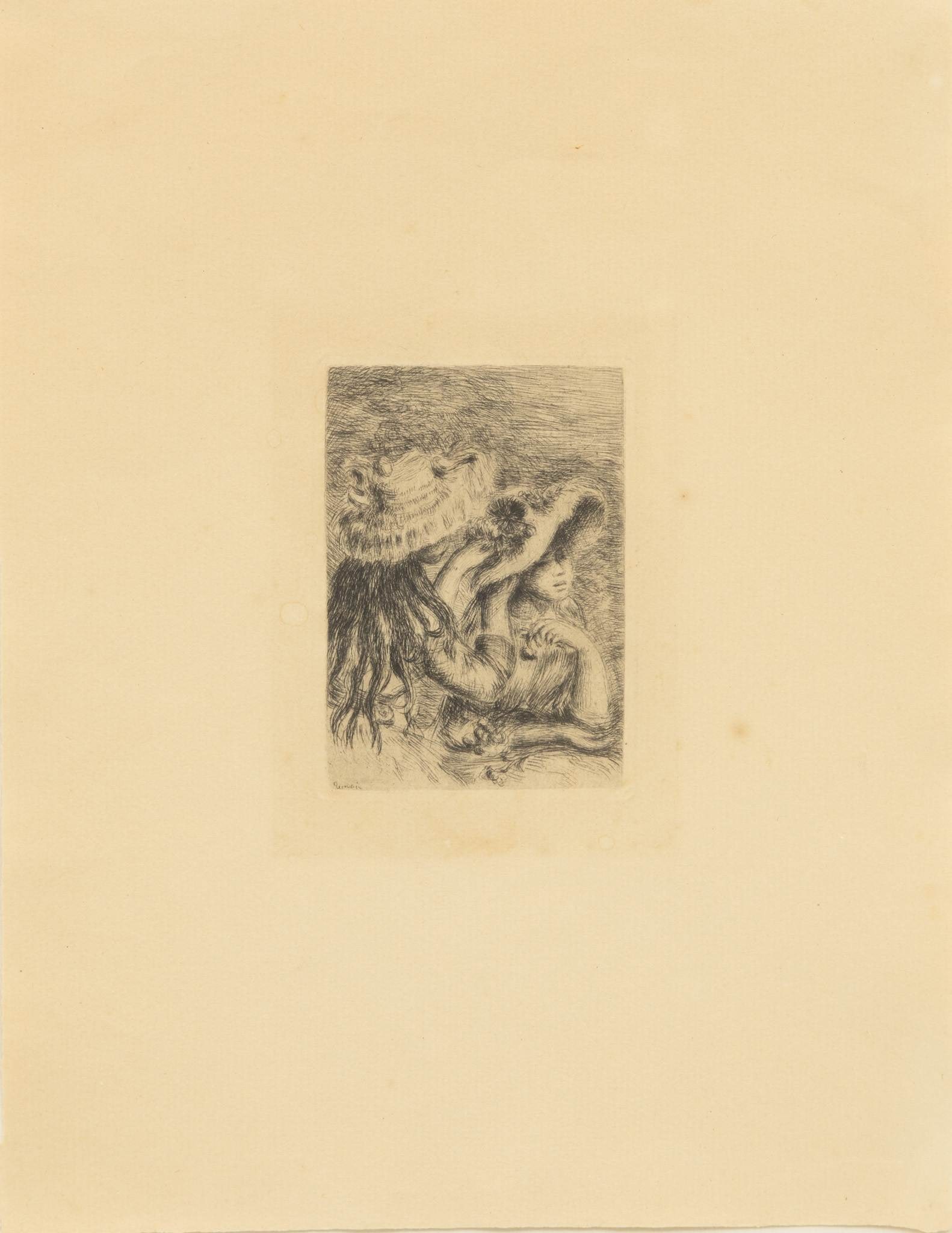 Pierre Auguste Renoir (French, 1841-1919) Etching on Laid Paper, Ca. 1921, H 4.5" W 3.5" (1 of 7)