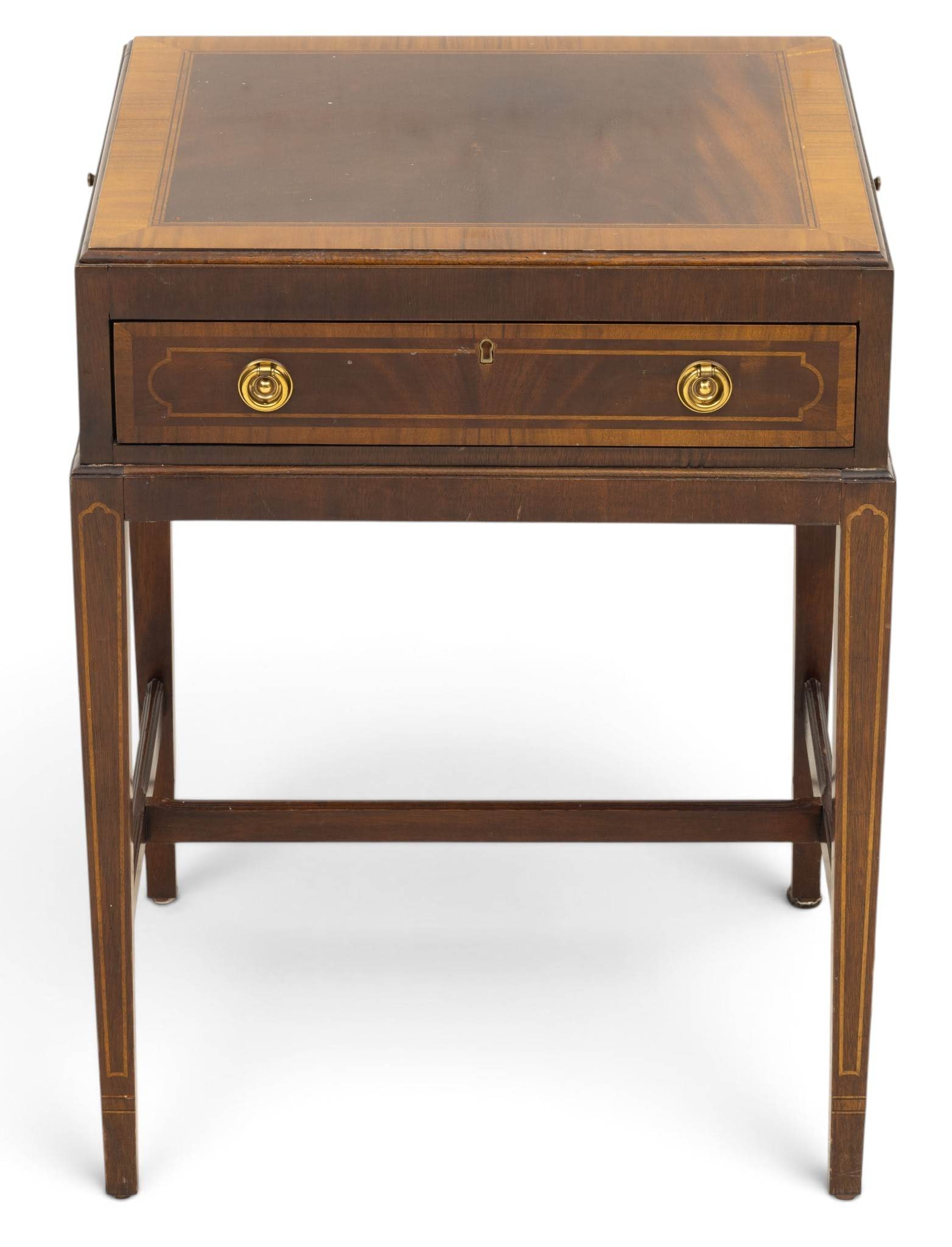 Sherrill Furniture Louis XVI Style Mahogany and Satinwood Petit Bureau 20th C., H 16" W 16" Depth (1 of 8)