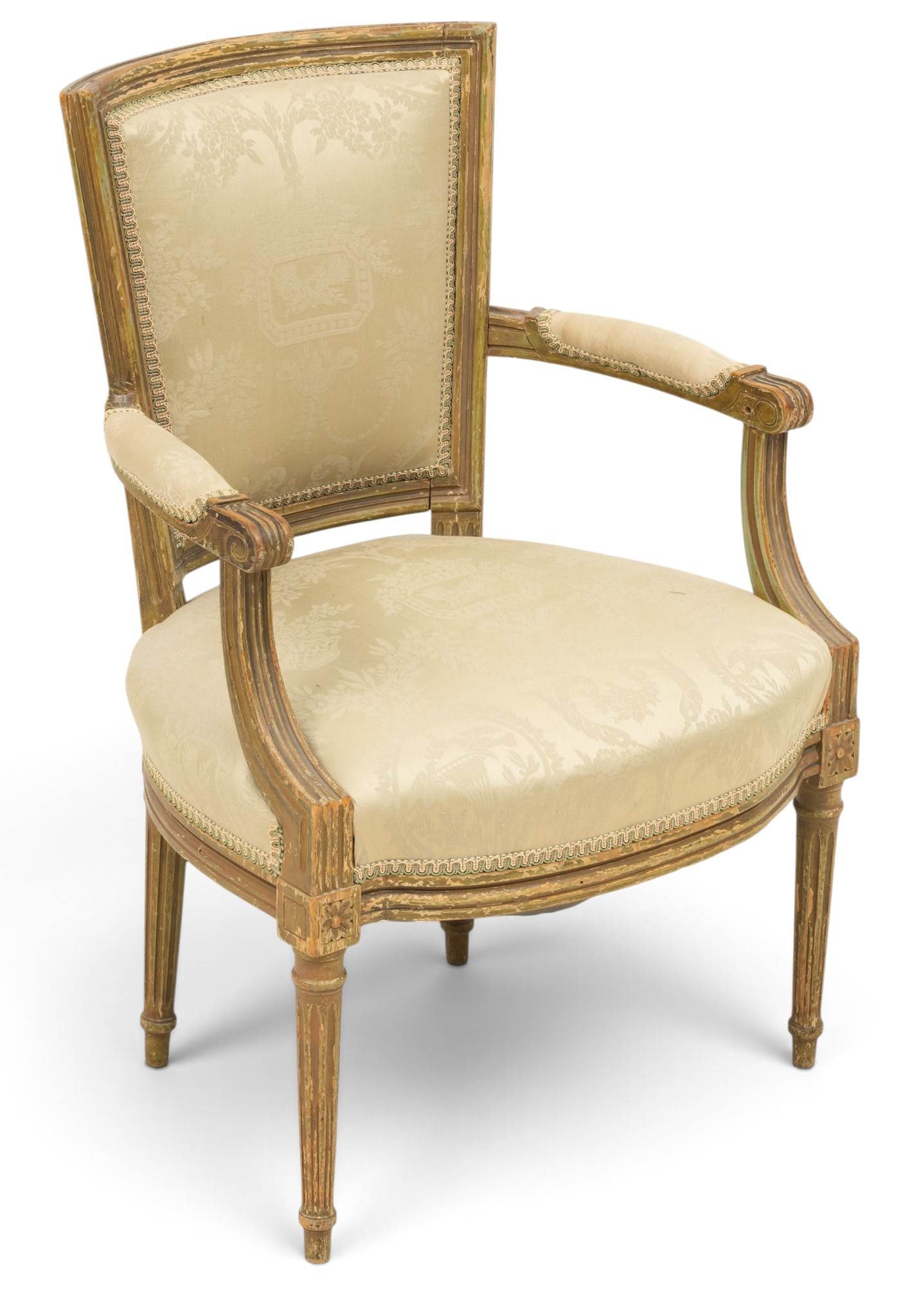 Louis XVI Style Fauteuil Chair H 33" W 22" Depth 17" (1 of 5)