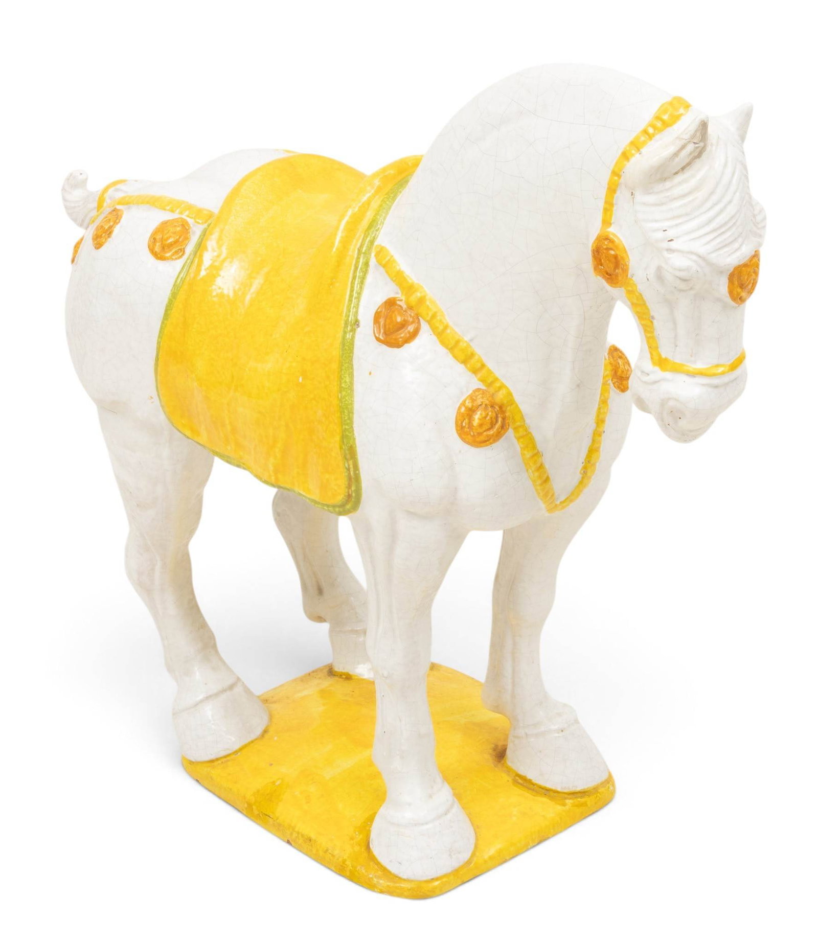 Italian Art Pottery Figure of a Horse Late 20th C., H 32" W 12" L 35" (1 of 5)