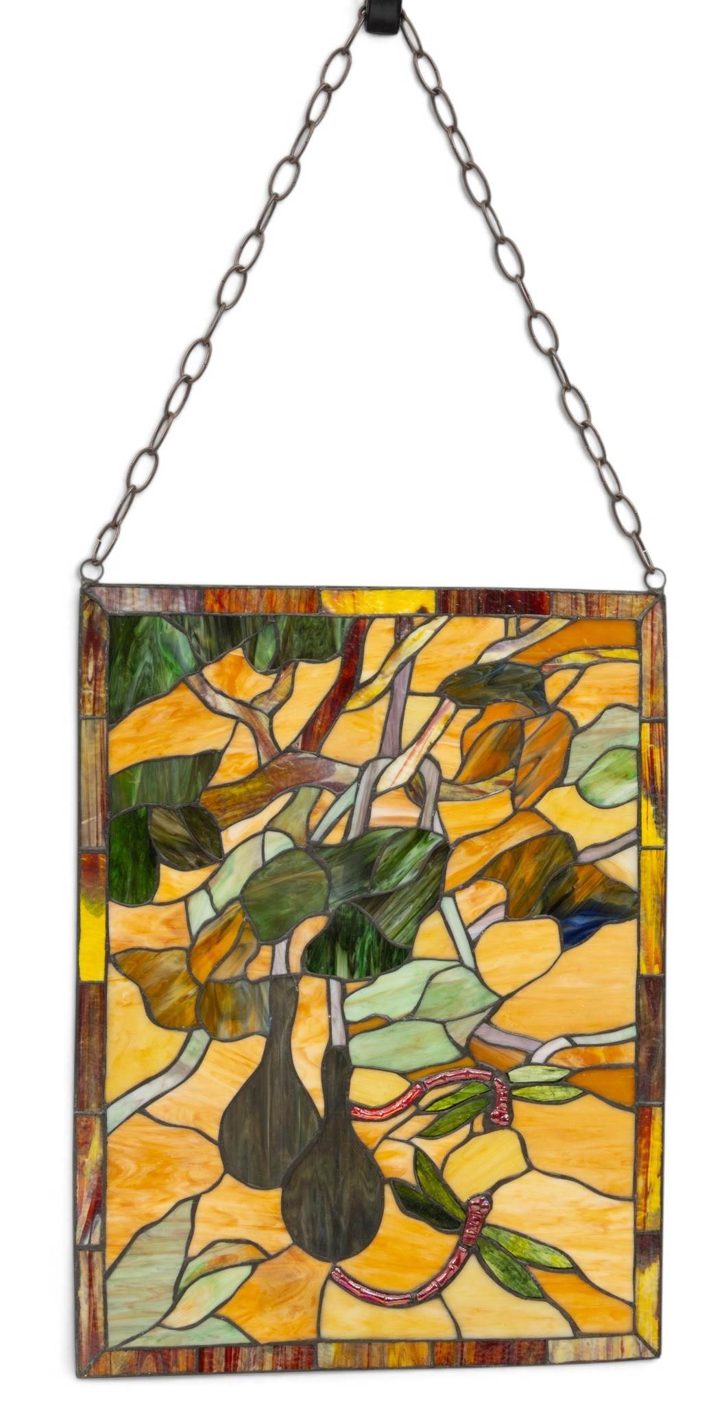 Stained Leaded Glass Panel, No Frame H 25" W 19" 1 PC (1 of 3)
