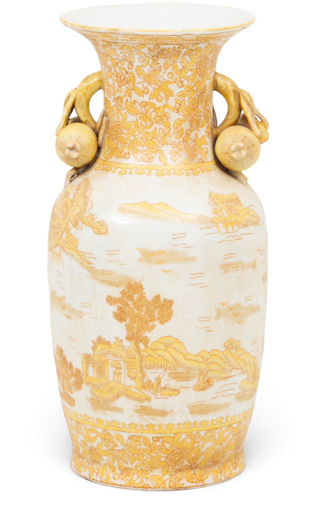 Chinese Porcelain Vase, Pomegranate Handles 2010, H 16" 1 PC (1 of 5)