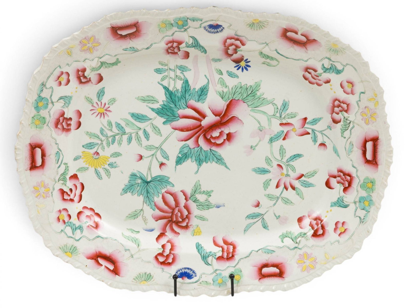 Hicks & Meigh (English, 1807-1822) Stone China Large Platter, Ca. 1820, 'Floral Pattern No.8', W (1 of 4)