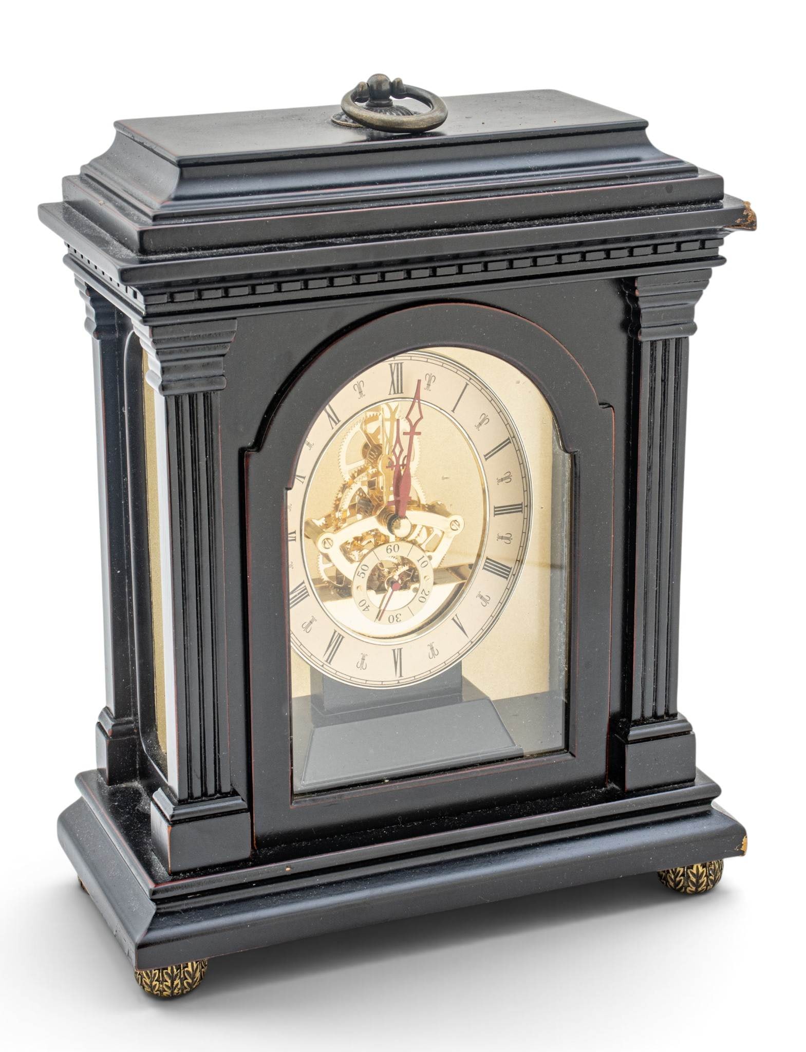 Bombay Black Case Bracket Clock H 11" W 9" Depth 4" (1 of 9)