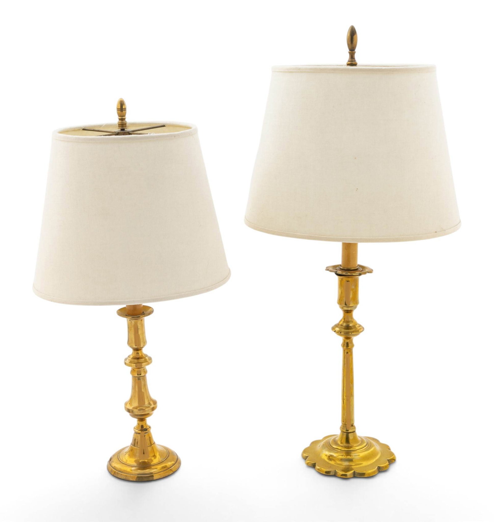 Candlestick-Form Brass Table Lamps 19th C., 2 PCS (1 of 3)