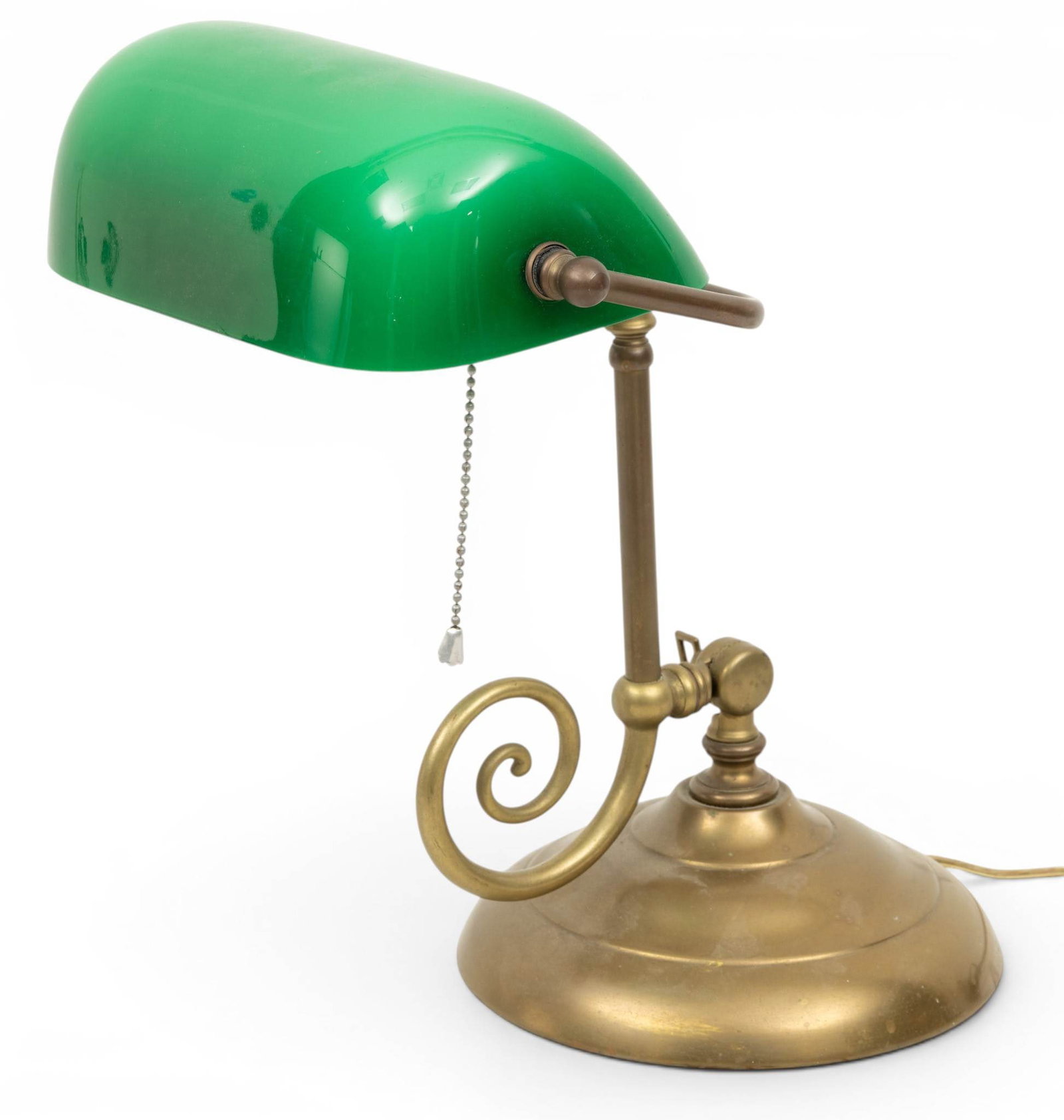 American Brass and Glass Student Lamp, Ca. 1950-1960, H 13.5" W 10" Depth 12" (1 of 6)
