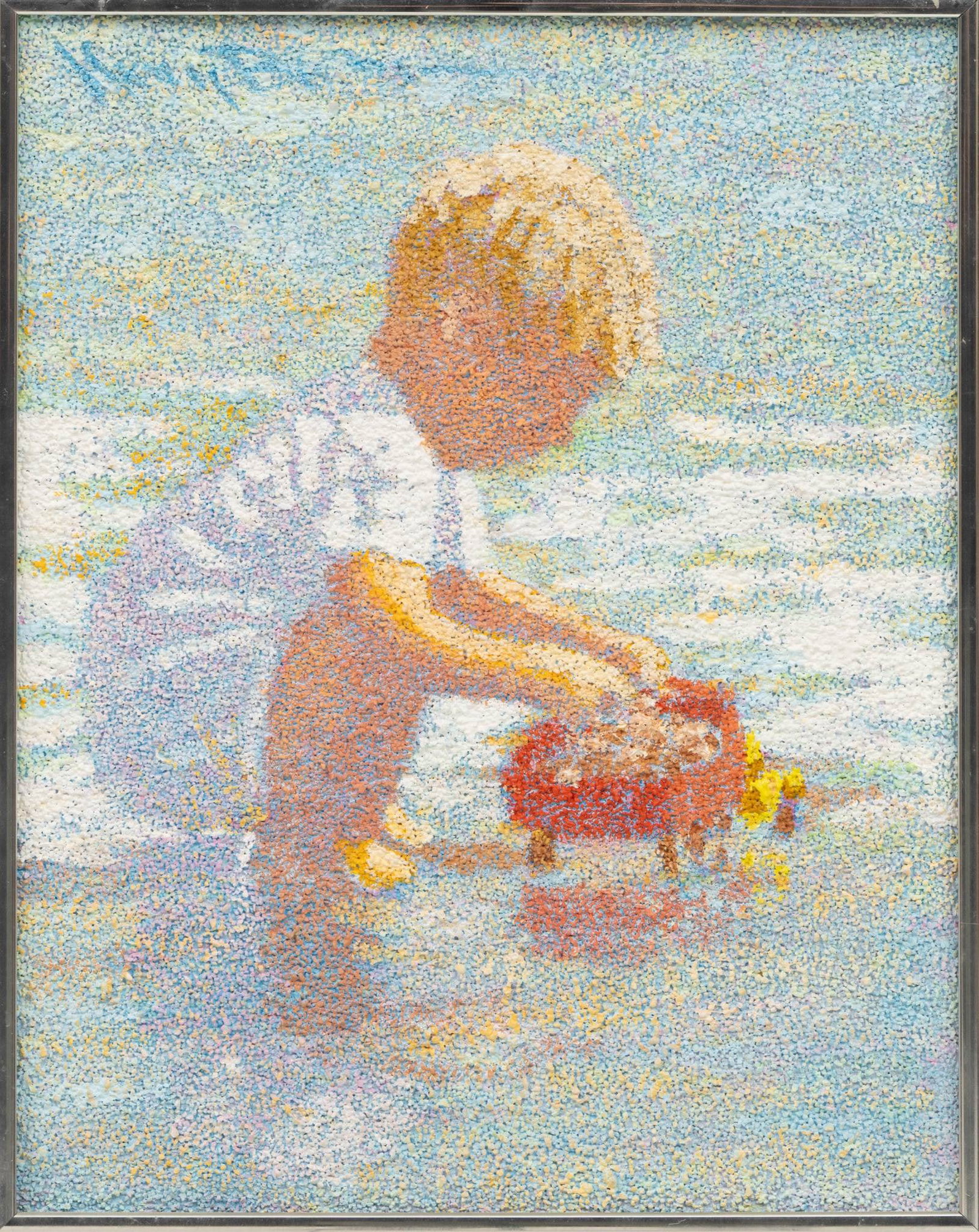 Henry Benson (American, 1930-1998) Mixed Media, Oil on Canvas 2005, 'Child on the Beach, "Ocean (1 of 6)