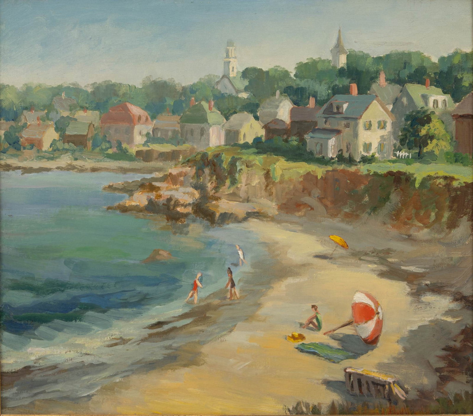 Phyllis Campau (American) Oil on Board '"North Beach, Rockport, Mass."', H 16" W 20" (1 of 6)