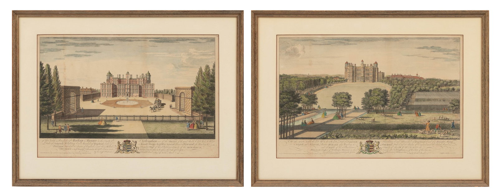 Samuel Buck and Nathaniel Buck (English) Hand Colored Engravings 'The North Prospect of Workshop (1 of 11)