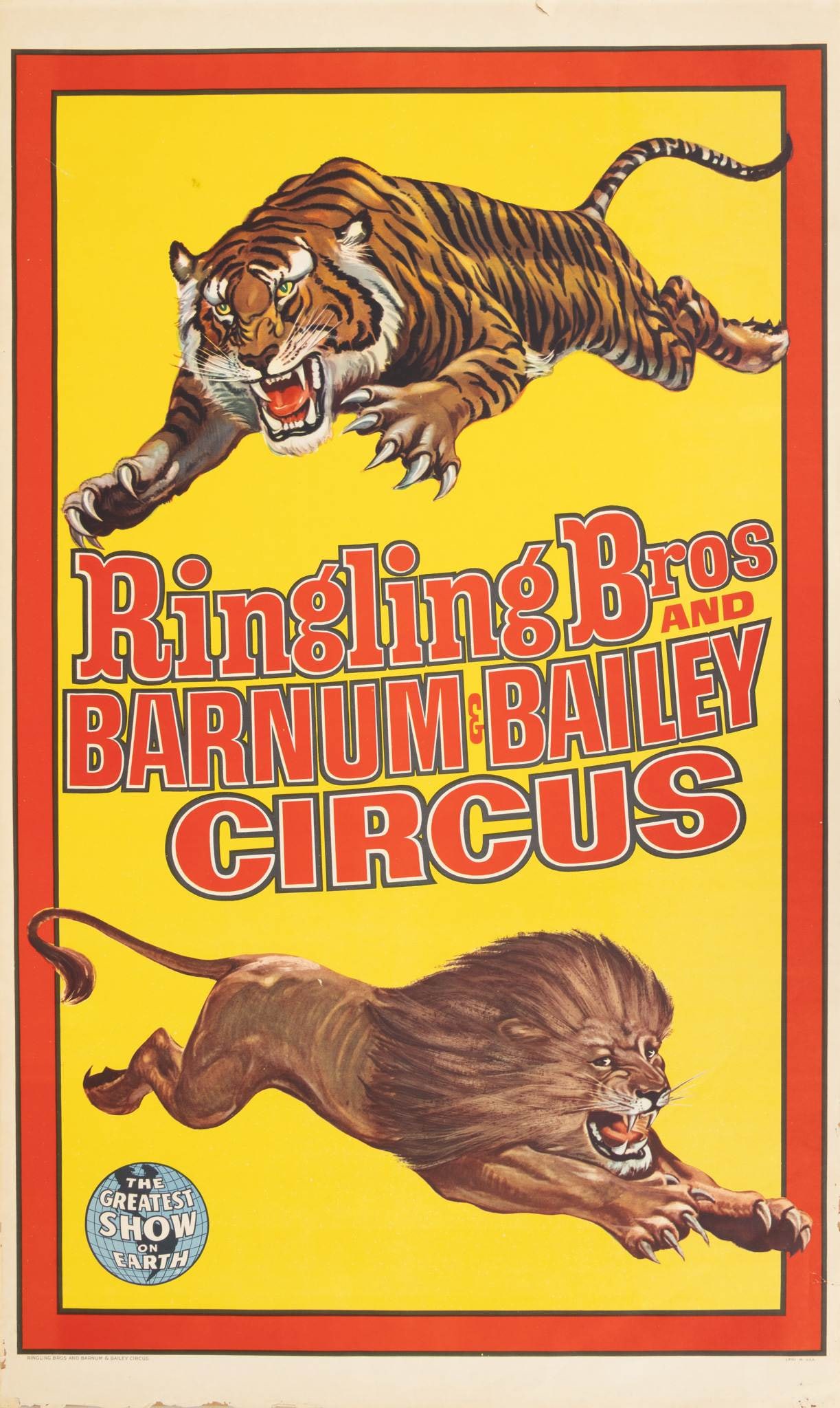 Ringling Bros and Barnum & Bailey Circus (American) Lithographic Poster in Colors on Wove Paper, Ca. (1 of 7)