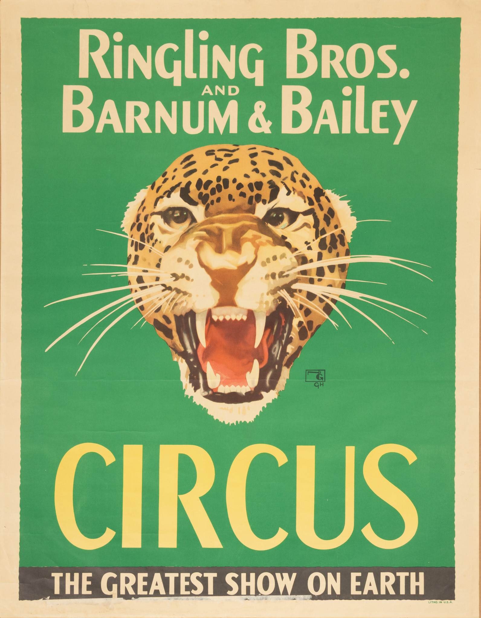 Ringling Bros and Barnum & Bailey Circus (American) Lithographic Poster in Colors on Wove Paper, Ca. (1 of 7)
