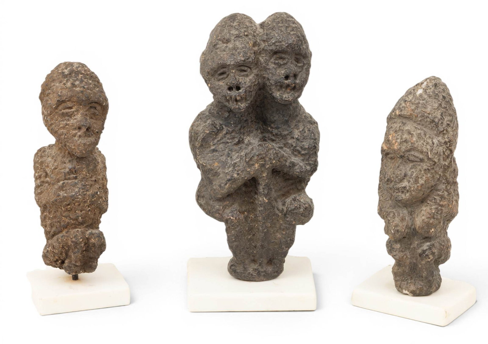 West African Carved Stone Figures, 3 PCS (1 of 4)