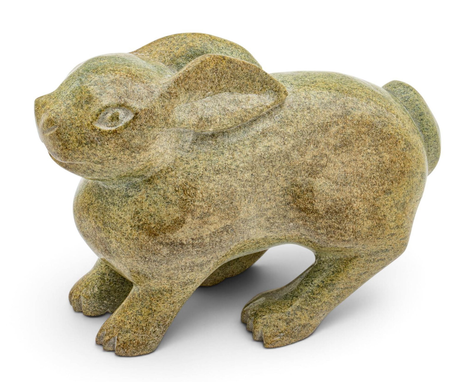 Pitsiula Michael (Kinngait, NU, B. 1965) Serpentine Sculpture, Ca. 2000, 'Rabbit', H 5.75" W 4" (1 of 7)