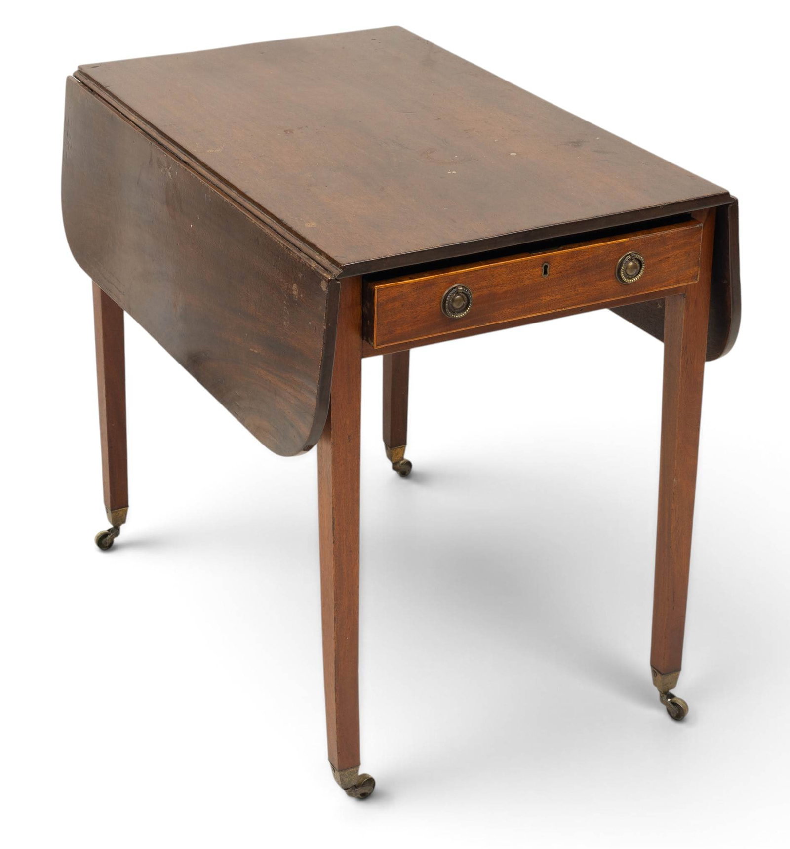 English George III Mahogany Pembroke Table, Ca. 1800, H 28.5" W 20.5" Depth 31" (1 of 6)