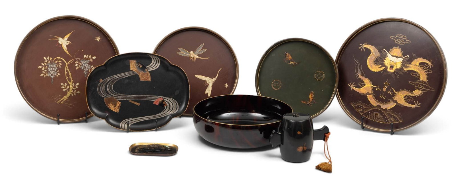 Japanese Lacquered Grouping 8 PCS (1 of 8)