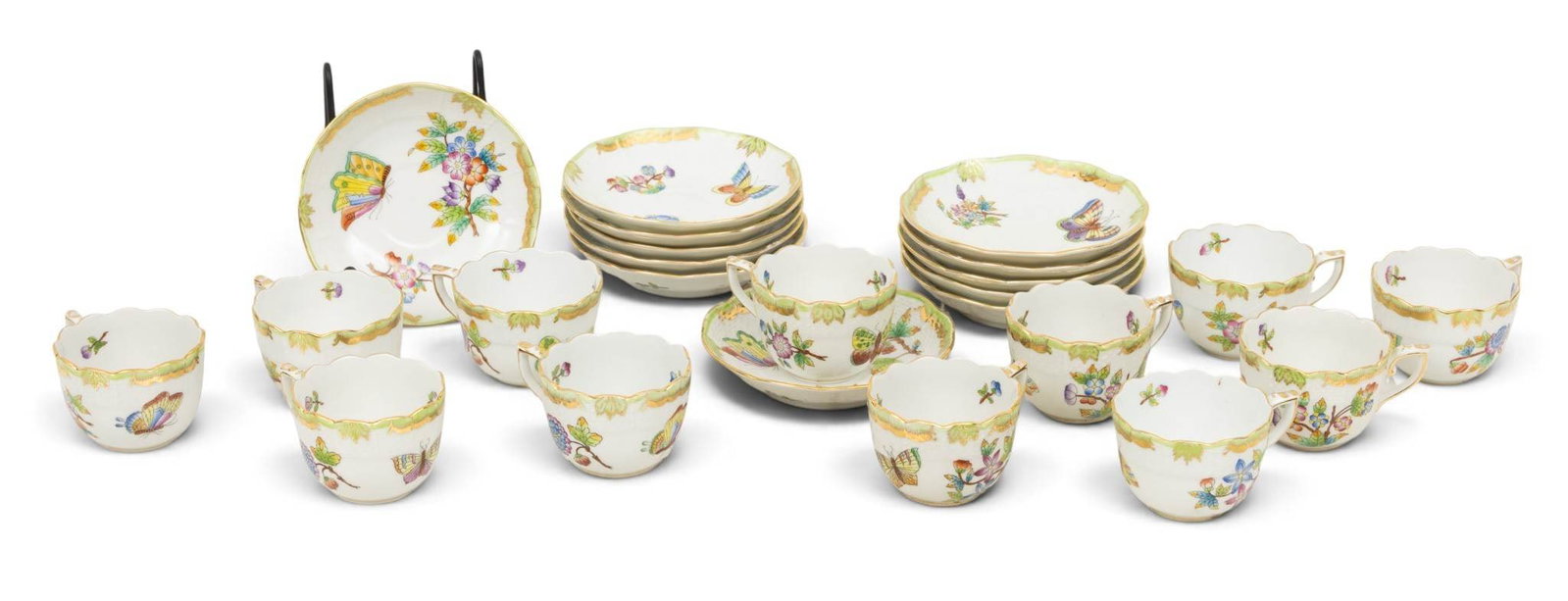 Herend Porcelain Manufactory (Hungarian) Porcelain Demi-Tasse Cups and Saucers H 2" Dia. 4.5" 24 PCS (1 of 4)