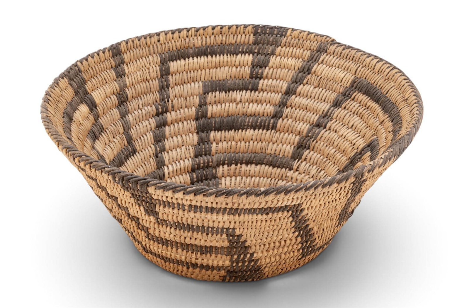 Native American Coiled Basket, Probably Pima 1910, H 5" Dia. 11" (1 of 5)