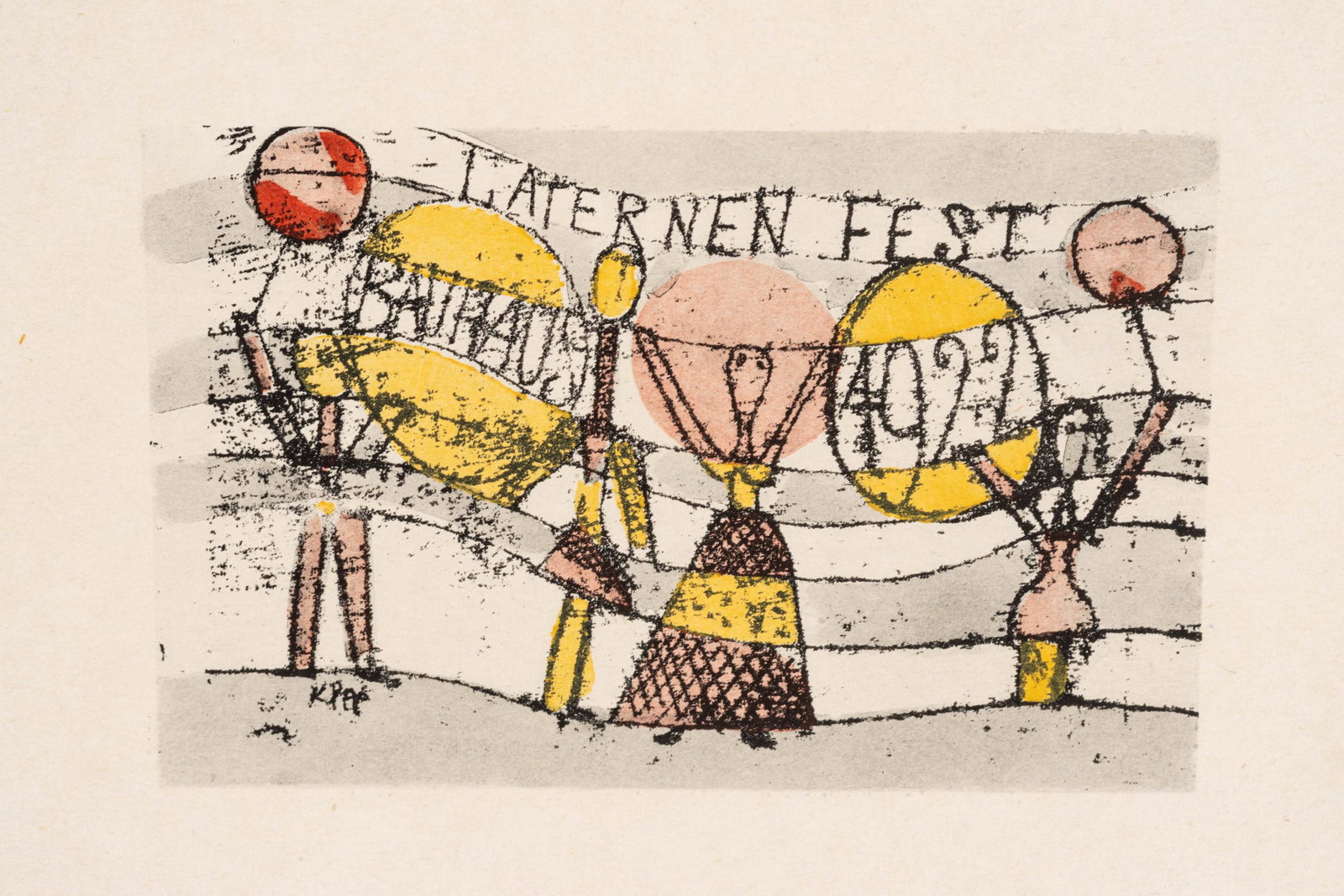 Paul Klee (German, 1879-1940) Lithograph in Colors on Wove Paper 1947, 'Laternenfest Bauhaus 1922 (1 of 5)