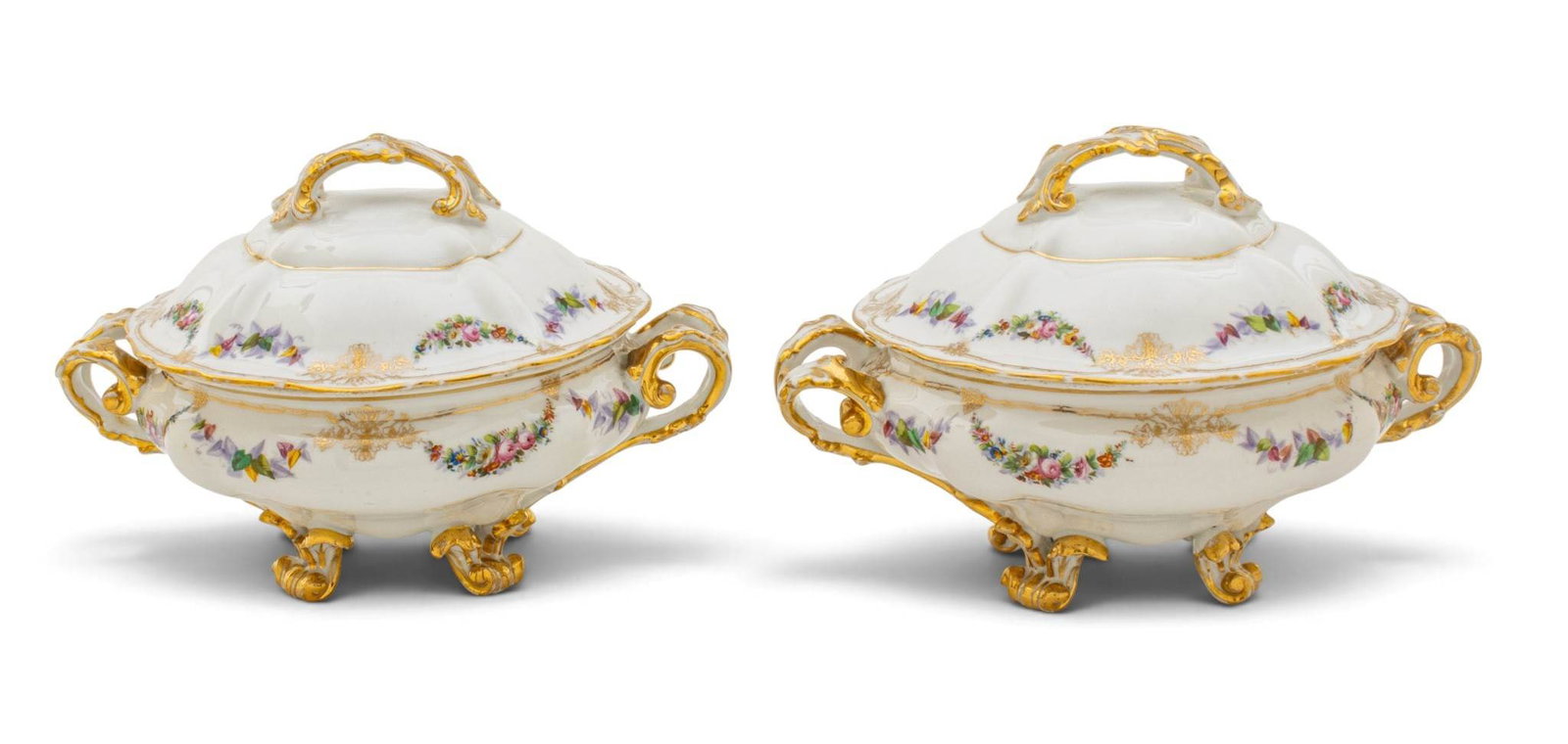 German Porcelain Tureens 20th C., H 8.25" W 12" Depth 9.25" 2 PCS (1 of 7)
