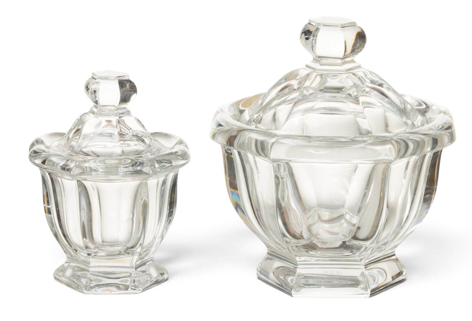 Baccarat (French, Est 1764) Cut Crystal Covered Dishes, Ca. 20th C., 2 PCS (1 of 3)