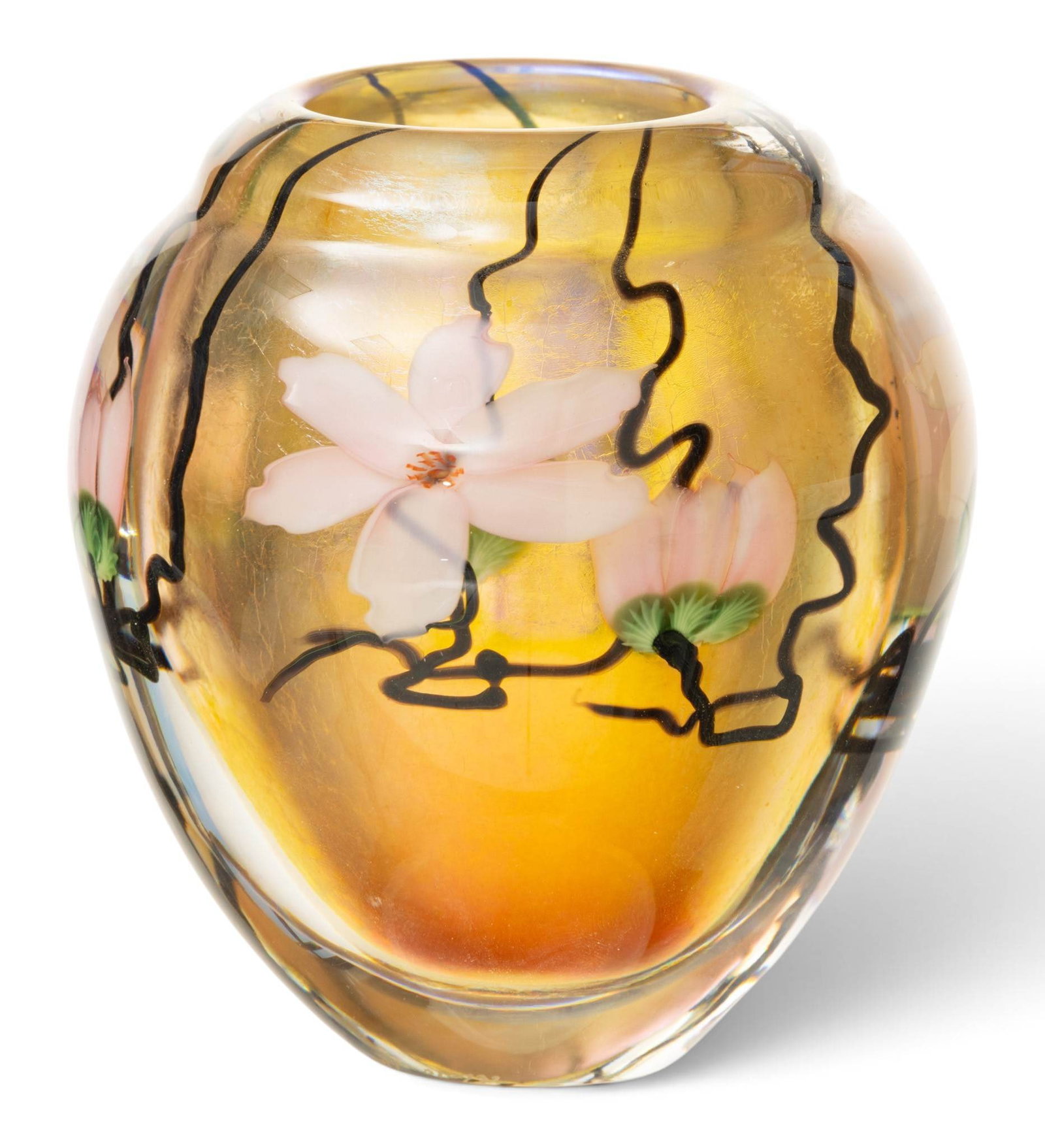 Daniel Salazar (American, B. 1956) Lundberg Studios Art Glass Vase, Ca. 1999, H 5" Dia. 4.25" (1 of 5)