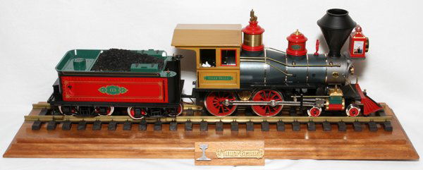 DISNEY 'LILLY BELLE' G-GAUGE 'THEME PARK' TRAIN: DISNEY 'LILLY BELLE' G-GAUGE 'THEME PARK CONNECTION' LOCOMOTIVE AND TENDER:includes a 'G'-gauge 'Theme Park Connection' (only sold at Disney theme parks), locomotive and tender miniature of the origin