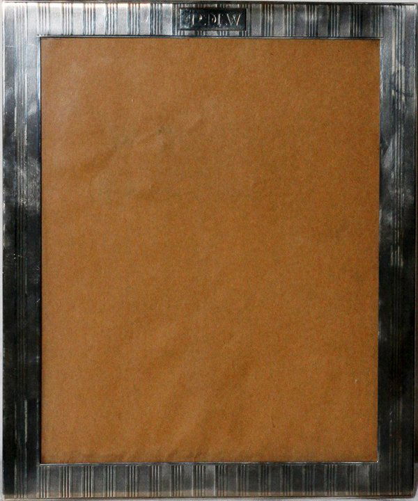 STERLING SILVER PICTURE FRAME, H 12", L 9 3/4": STERLING SILVER PICTURE FRAME, H 12'', L 9 3/4'': From a stately Grosse Pointe, Mich. Home.