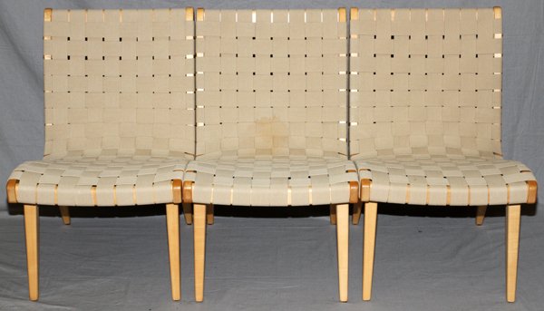 JENS RISOM KNOLL ASSOCIATES MAPLE LOUNGE CHAIRS: JENS RISOM BY KNOLL ASSOCIATES MAPLE LOUNGE CHAIRS SET OF THREE: