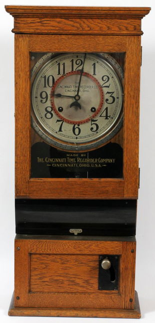 Cincinnati Time Recorder Oak Clock Nov 15 2013 Dumouchelles In Mi