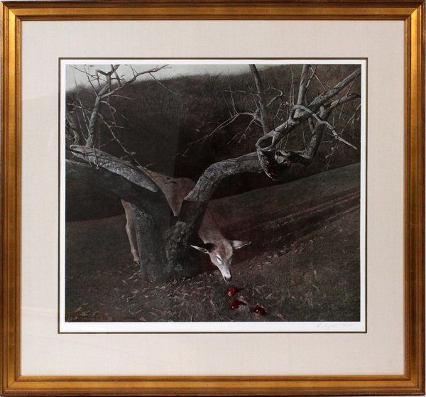ANDREW WYETH COLLOTYPE, JACKLIGHT: ANDREW WYETH, COLLOTYPE H 27" W 32" JACKLIGHT:#183/300. pencil signed. Size is paper only. Andrew Wyeth was the Poet Laureate of the United States, the highest honor a living artist can receive. Wyeth