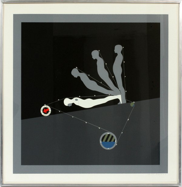 ERNEST TROVA SERIGRAPH, FALLING MAN SERIES: ERNEST TROVA, SERIGRAPH #39/75 H 23" W 20" FALLING MAN SERIES:Pencil signed. Screen print.