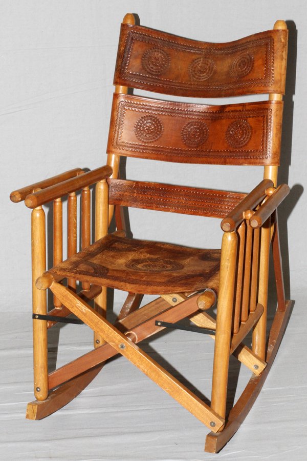 VINTAGE SOUTHWEST FOLDUP ROCKING CHAIR LEATHER Jan 17, 2014