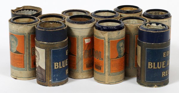 EDISON BLUE AMBEROL CYLINDER RECORDS: EDISON BLUE AMBEROL CYLINDER RECORDS (59):Boxed includes 1811, 1911, 4624, 2108, 4719, 3158, 1986, 2447, 1798, 3311, 1787, 1714, 2393, 26156, 1818, 2335, 2852, 2125, 4094, 1641, 1633, 23017, 23003, 23