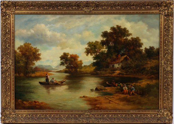HENRY HARVEY OIL ON CANVAS, FOREST LAKE: HENRY HARVEY, OIL ON CANVAS, 24" X 36" " FOREST LAKE":Signed lower right. Framed.