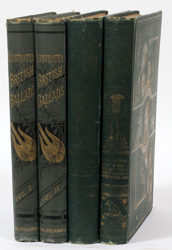 CHARLES DICKENS, BRITISH BALLADS VOLS. BOOKS 4: CHARLES DICKENS VOLS. 3 & 6 & BRITISH BALLADS VOLS. 1 & 2, H.B. BOOKS, 4:Charles Dickens Volumn's 3 & 6 (45) illustrations (2). / Illustraited British Ballads Vol 1&2 (2). -