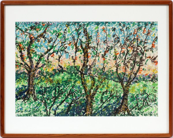 OIL ON PAPER, ORCHARD: OIL ON PAPER, 11" X 17", ORCHARD:Provenance: Preston Burke Gallery, Michigan. Unsigned; framed; after 1950; 11 1/2" x 16 3/4".