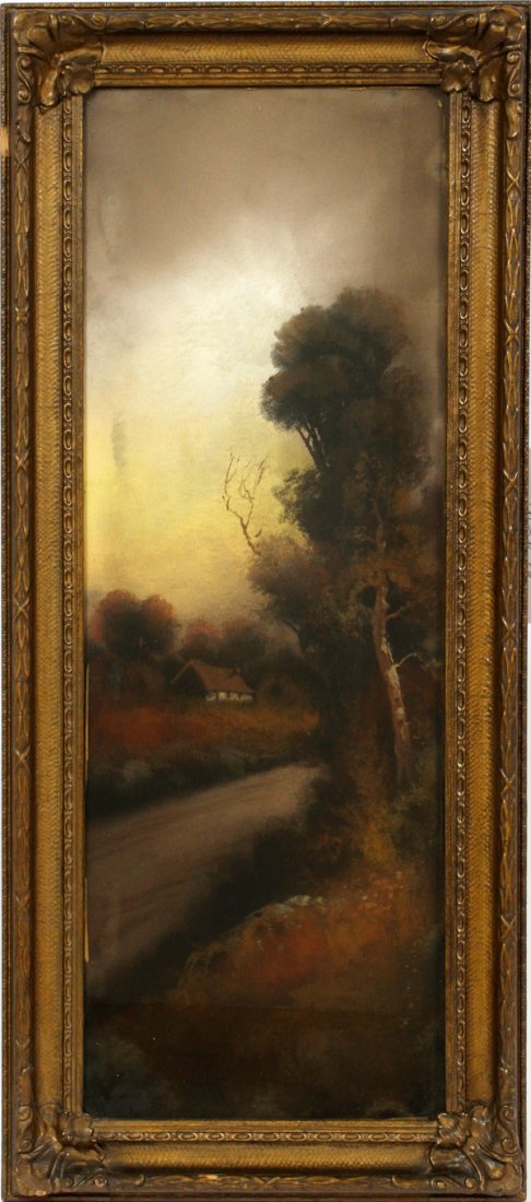 WILLIAM H. CHANDLER PASTEL, LANDSCAPE: WILLIAM H. CHANDLER, PASTEL, H 27", W 10", LANDSCAPE:Signed. William Henry Chandler American 1854 - 28. Size is image only. Original frame