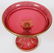 MOSER CRANBERRY GLASS COMPOTE - 2