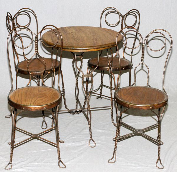 Vintage Café Table & Set Of Chairs