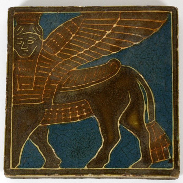 ROOKWOOD POTTERY TRIVET 1915 SQUARE: ROOKWOOD POTTERY TRIVET, 1915, W 5 3/4" SQUARE:Impressed logo and 1915 date along with number 1203.